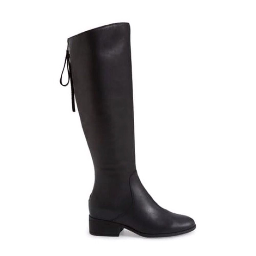Lucky Brand Women's Tall Black Leather Heeled Boots